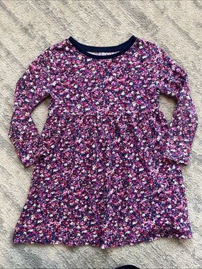 Old Navy Girls Floral Long Sleeve Dress in Navy, Purple and Pink